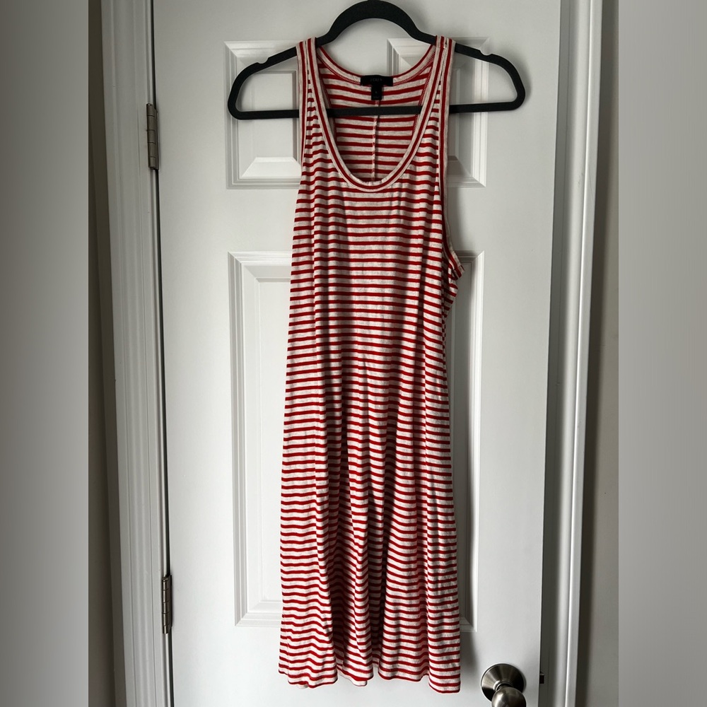 Red & White striped Summer Dress! JCREW size L.